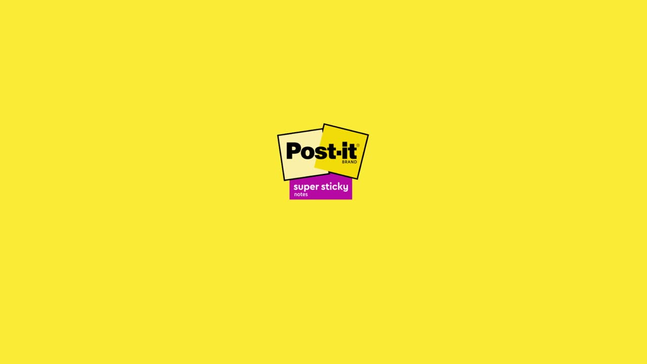 thumbnail video image 2 of Post-it Super Sticky Notes, 3 in. x 3 in., Supernova Neons, 4 Pads, 2 of 14