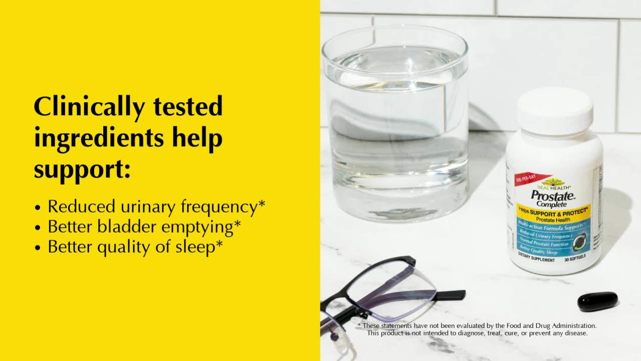 thumbnail video image 3 of Real Health Prostate Complete Softgels, Prostate Supplements for Men, Saw Palmetto, 30 Count, 3 of 10