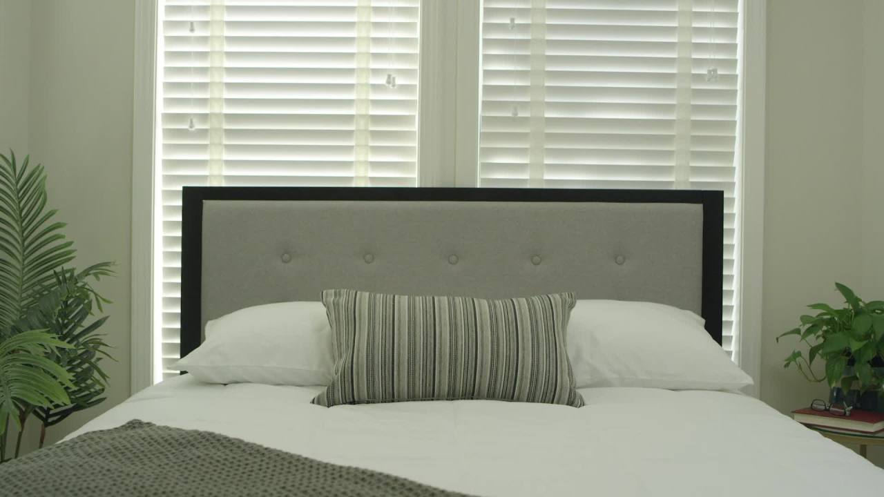 thumbnail video image 2 of Flash Furniture Bristol Metal Tufted Upholstered King Size Headboard in Black Fabric, 2 of 13
