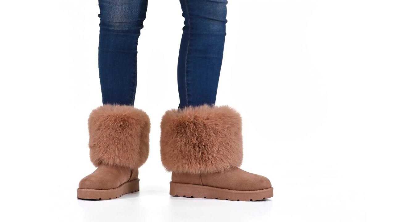 thumbnail video image 2 of Journee Womens Shanay Round Toe Pull On Winter Cold Weather Booties, 2 of 10