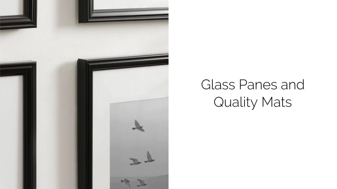 thumbnail video image 2 of Kate and Laurel Adlynn Rectangle Picture Frame Set of 3, 14 x 18 matted to 11 x 14, Black, Modern Three-Piece Frame Set for Gallery Wall Frame Set in Living Room Wall Decor, 2 of 9