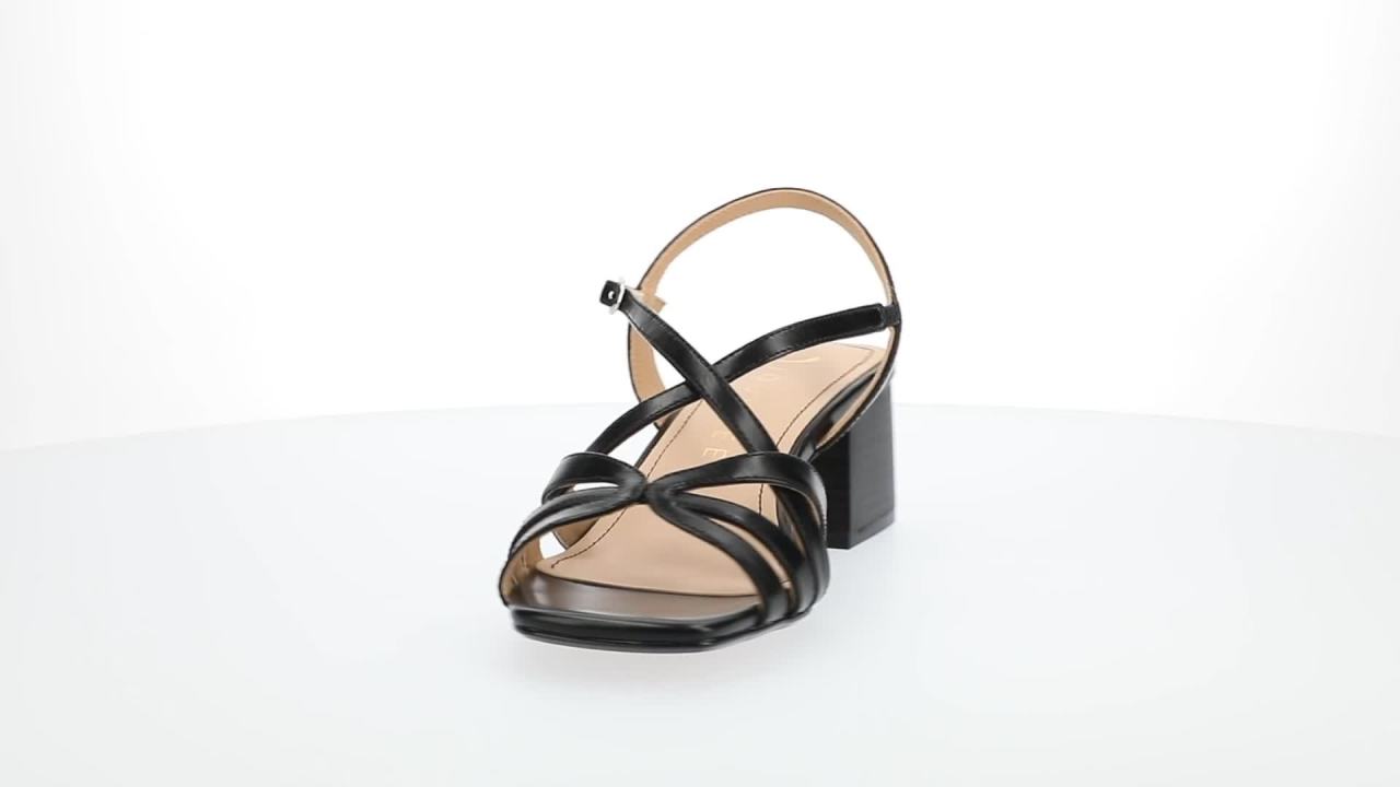 thumbnail video image 2 of Journee Womens Shyla Multi Strap Block Heel Dress Sandals, 2 of 10