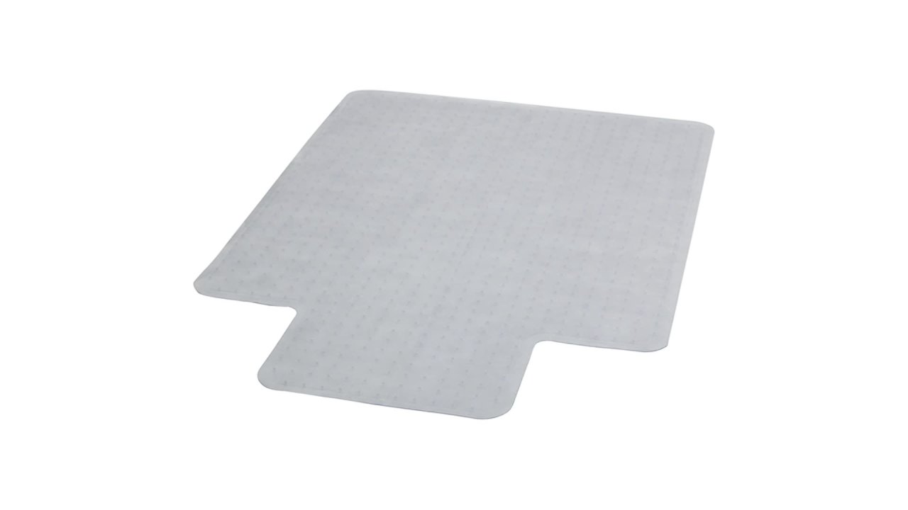 thumbnail video image 2 of Flash Furniture Jackson 45'' x 53'' Carpet Chair Mat with Lip, 2 of 5