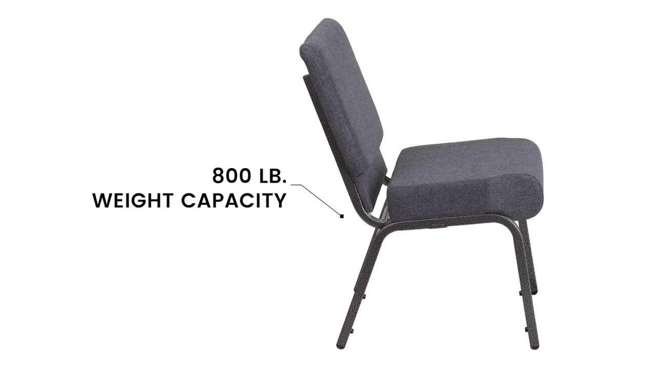 thumbnail video image 2 of Flash Furniture Hercules Series 21"W Upholstered Adult Church Chair with Book Pouch, Brown, 2 of 13