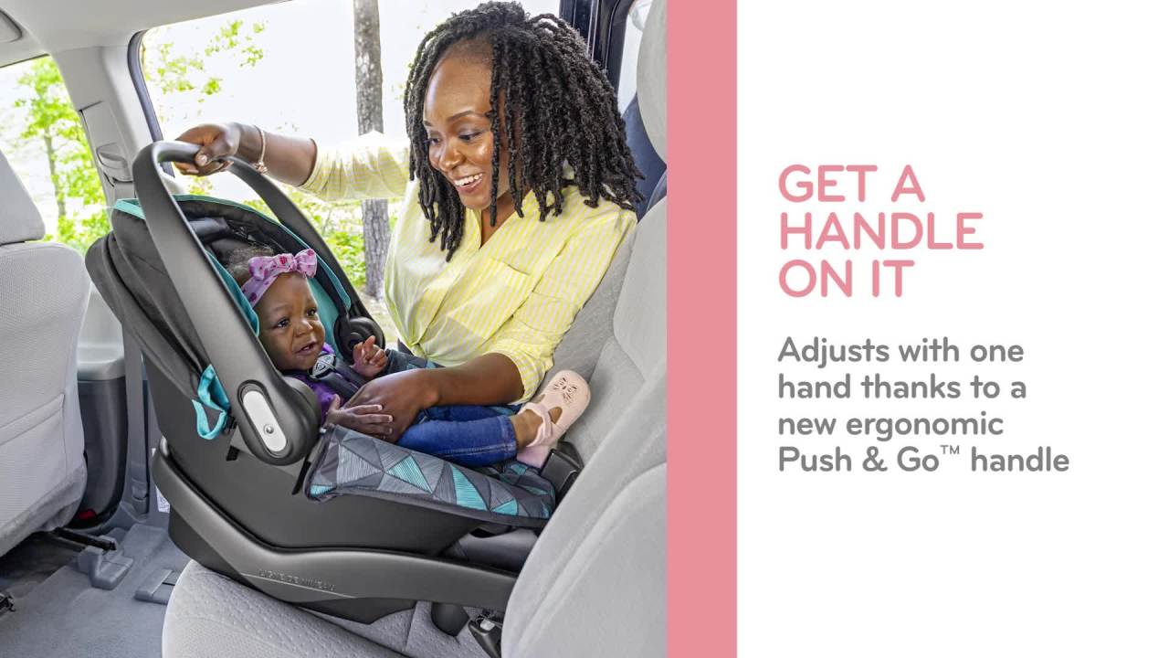 thumbnail video image 3 of Evenflo NurtureMax Infant Car Seat (Dallas Blue), 3 of 17