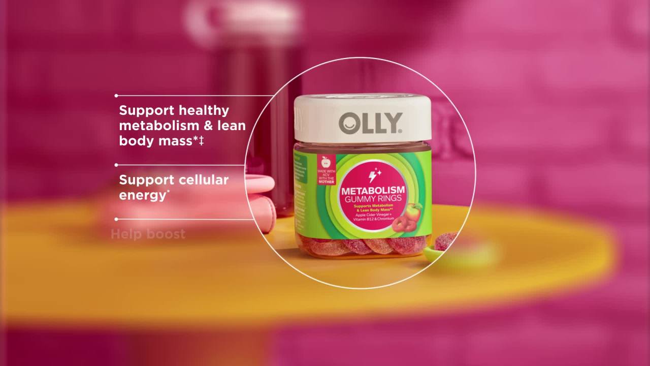 thumbnail video image 3 of OLLY Fiber Gummy Rings Supplement with 5g FOS Prebiotic Fiber, 30 Count, 3 of 15