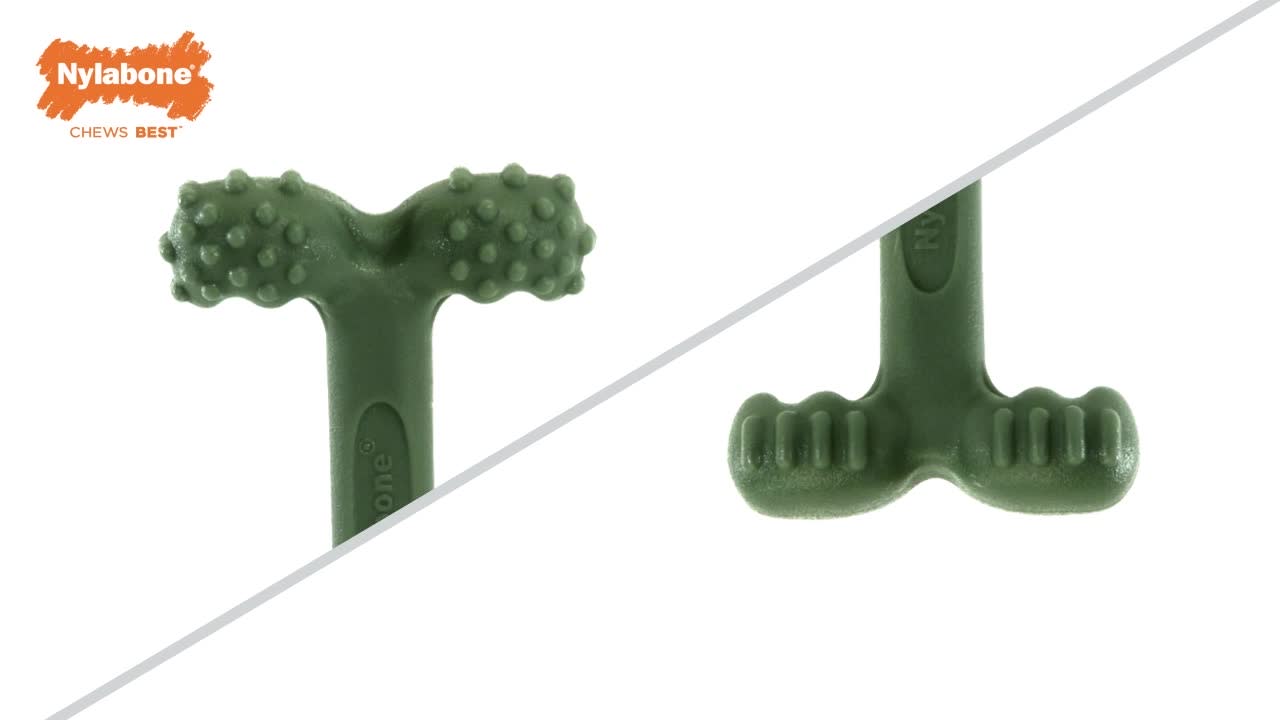 thumbnail video image 2 of Nylabone Power Chew Easy-Hold Dog Dental Chew Toy Bacon Large (1 Count), 2 of 14