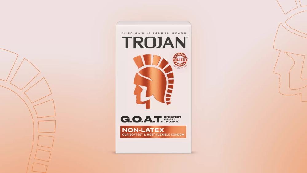 thumbnail video image 2 of Trojan G.O.A.T. Latex-Free Lubricated Condoms for Men, Patent Pending Ultra Flex Non-Latex Material, Soft, Strong, Odorless & Colorless, 3 Count, 2 of 13