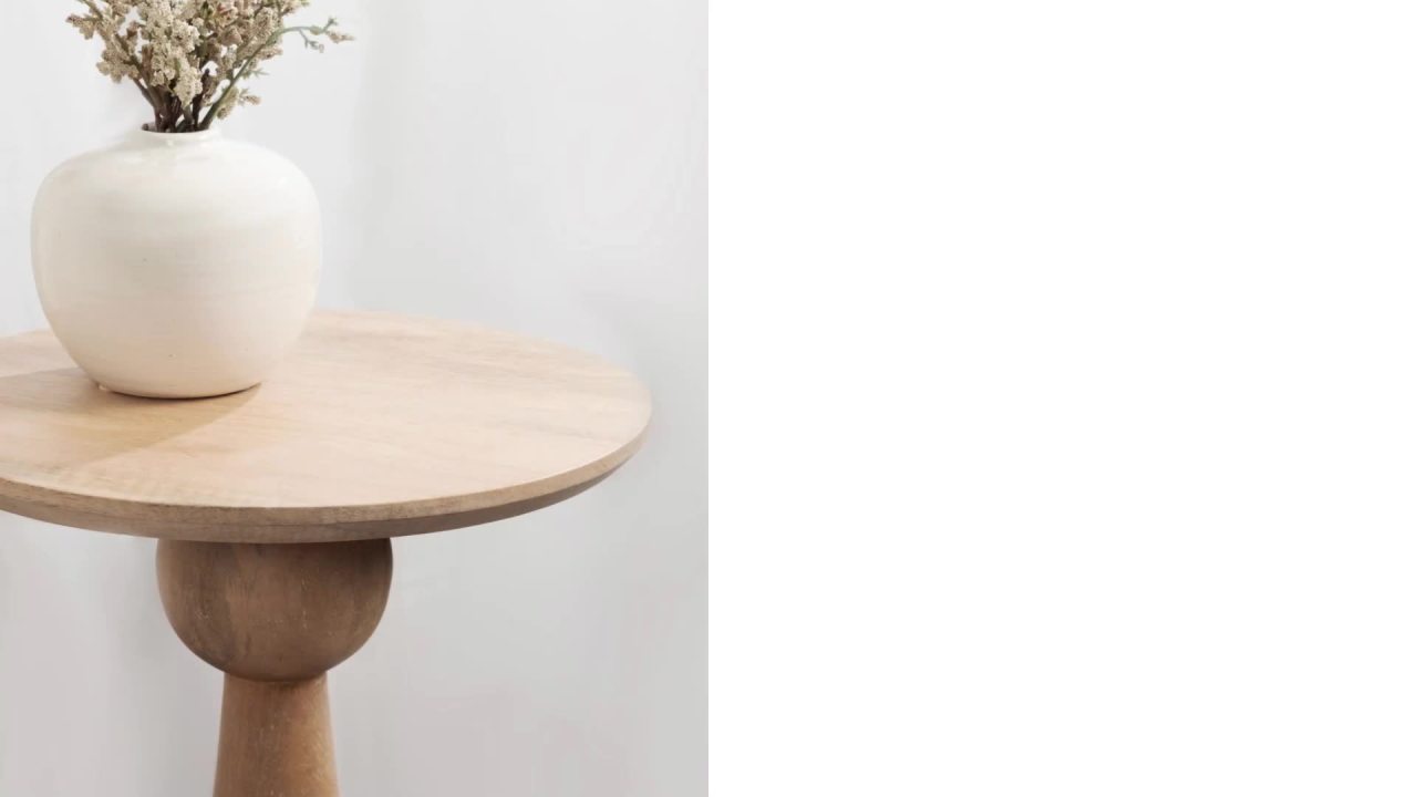 thumbnail video image 2 of Kate and Laurel Jakob Modern Wooden Round Side Table, 12 x 24, Light Natural, Circle Pedestal Table for Use as Bedroom Nightstand, Indoor Plant Stand, or Decorative Living Room Table, 2 of 8