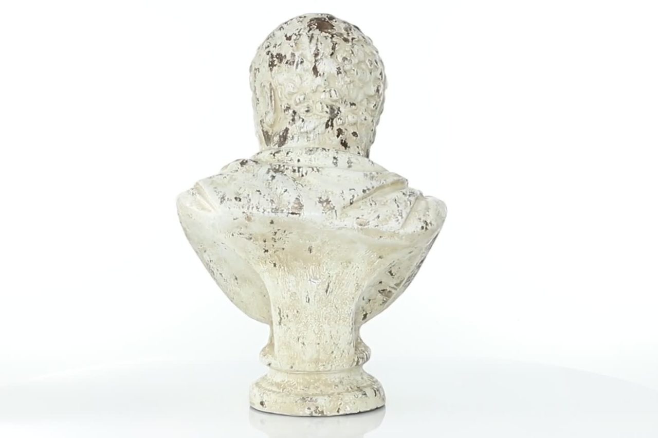 thumbnail video image 2 of DecMode 17"W, 26"H Resin Vintage People Sculpture, Beige, 2 of 6