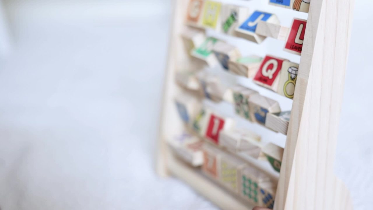 thumbnail video image 2 of Melissa & Doug ABC-123 Abacus - Classic Wooden Educational Toy With 36 Letter and Number Tiles, 2 of 10