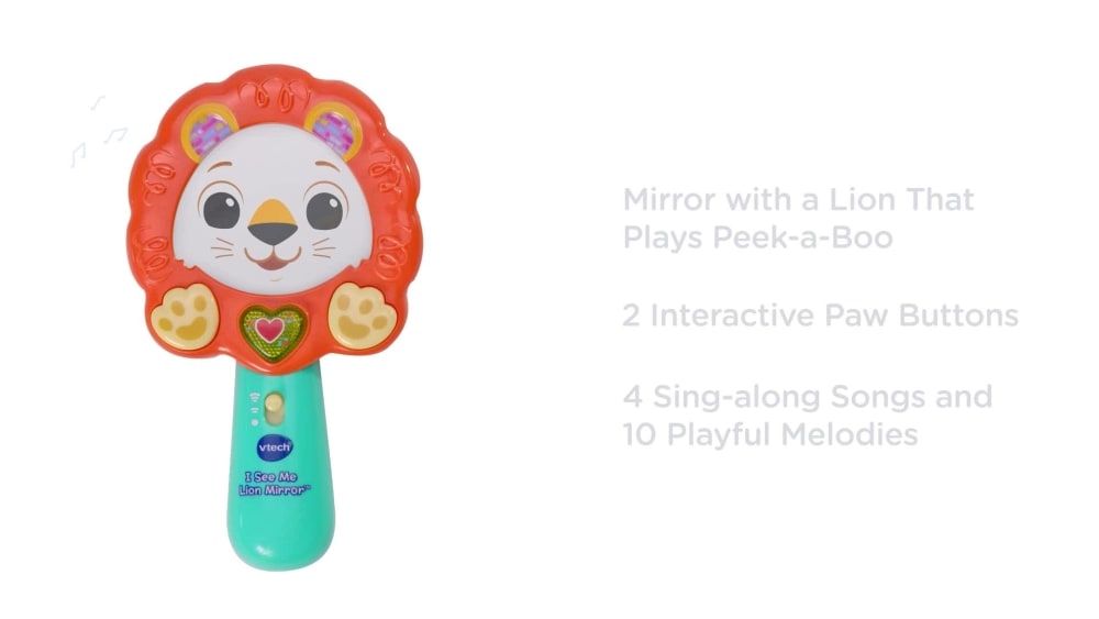 thumbnail video image 2 of VTech I See Me Lion Mirror Interactive Car Seat Baby and Toddler Toy, 2 of 9