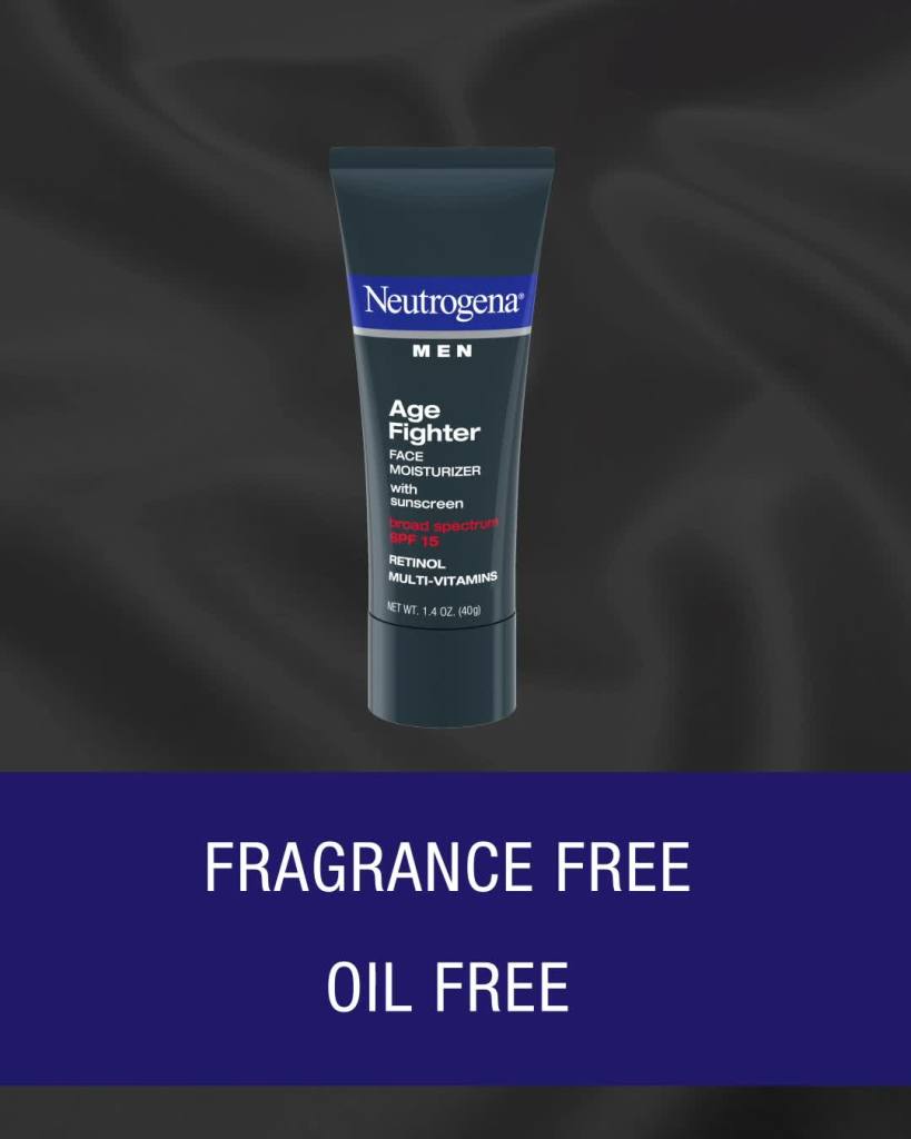 thumbnail video image 2 of Neutrogena Men's Anti-Wrinkle Age Fighter Moisturizer, SPF 15, 1.4 oz, 2 of 15
