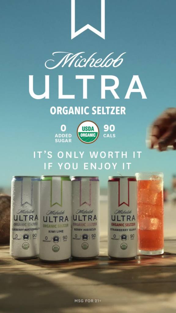 thumbnail video image 2 of Michelob ULTRA Organic Hard Seltzer Coconut Water Variety Pack, 12 Pack, 12 fl oz Aluminum Cans, 4% ABV, 2 of 7
