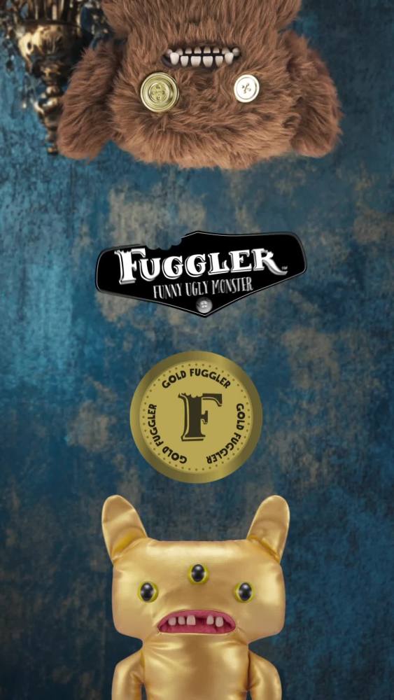 thumbnail video image 2 of Fuggler Gold Fuggs 9 inch (Teddy Bear Nightmare), Funny Ugly Monster Soft Plush Collectible Toy by ZURU, 2 of 11
