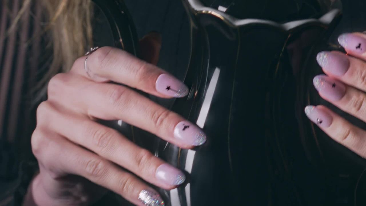 thumbnail video image 2 of KISS imPRESS No Glue Needed Press On Nails, Resting Witch Face, Orange, Medium Coffin, 30 Count, 2 of 10