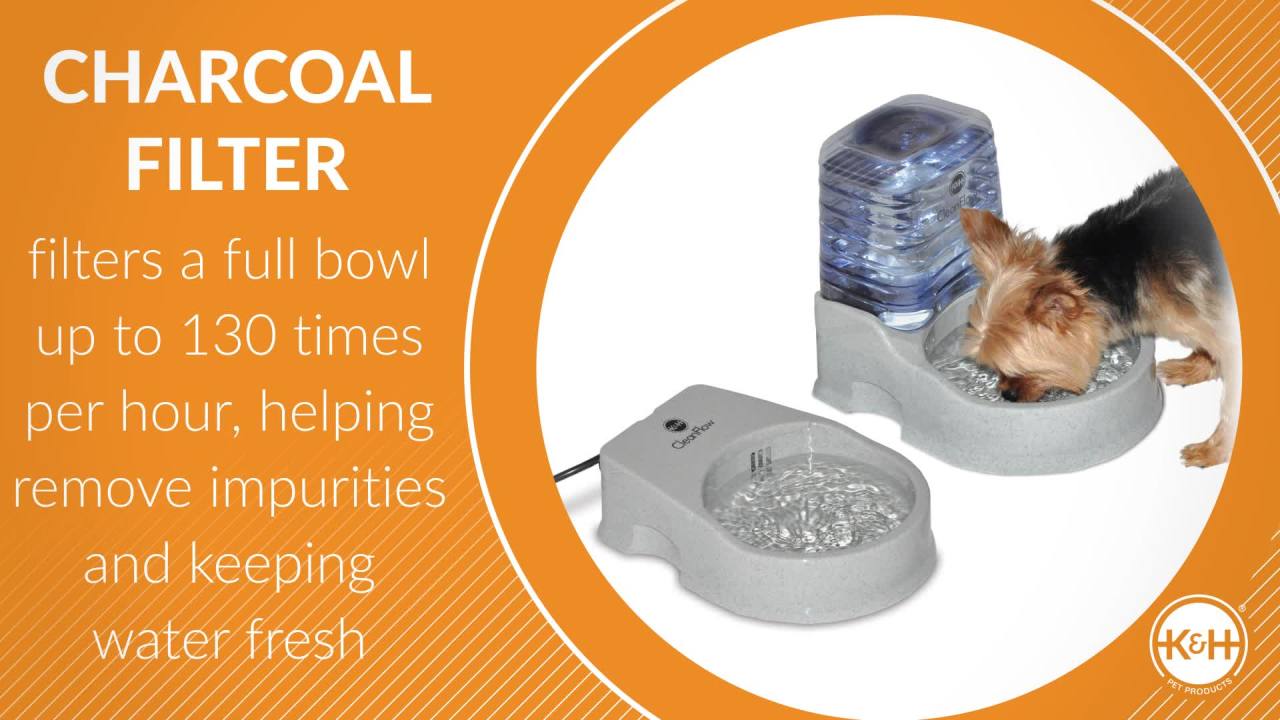 thumbnail video image 2 of K&H Pet Products CleanFlow Filtered Pet Water Bowl Replacement Filter Black Small 3 pack, 2 of 8