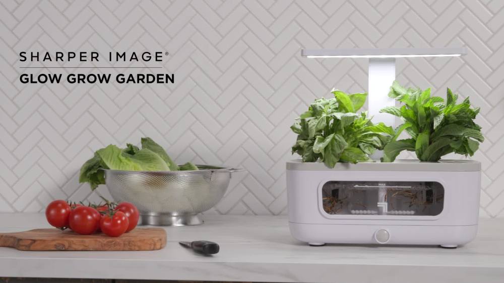 Sharper Image LED Glow Grow Indoor Water Herb Garden Kit, No Soil