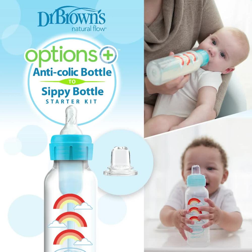 Dr. Brown's Options Baby Bottle, 2in1 Transition Bottle Kit, 8 ounce
