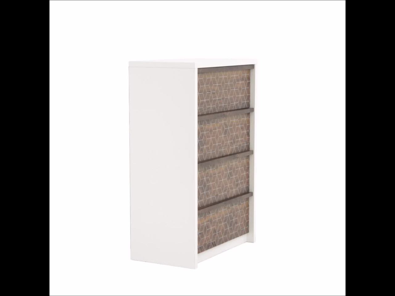 thumbnail video image 2 of Sauder Harvey Park 4-Drawer Chest, Soft White Finish, 2 of 13