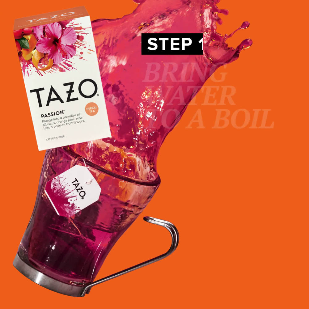 TAZO Herbal Tea, Passion, Caffeine-Free, Tea Bags 20 Count Box - image 2 of 11