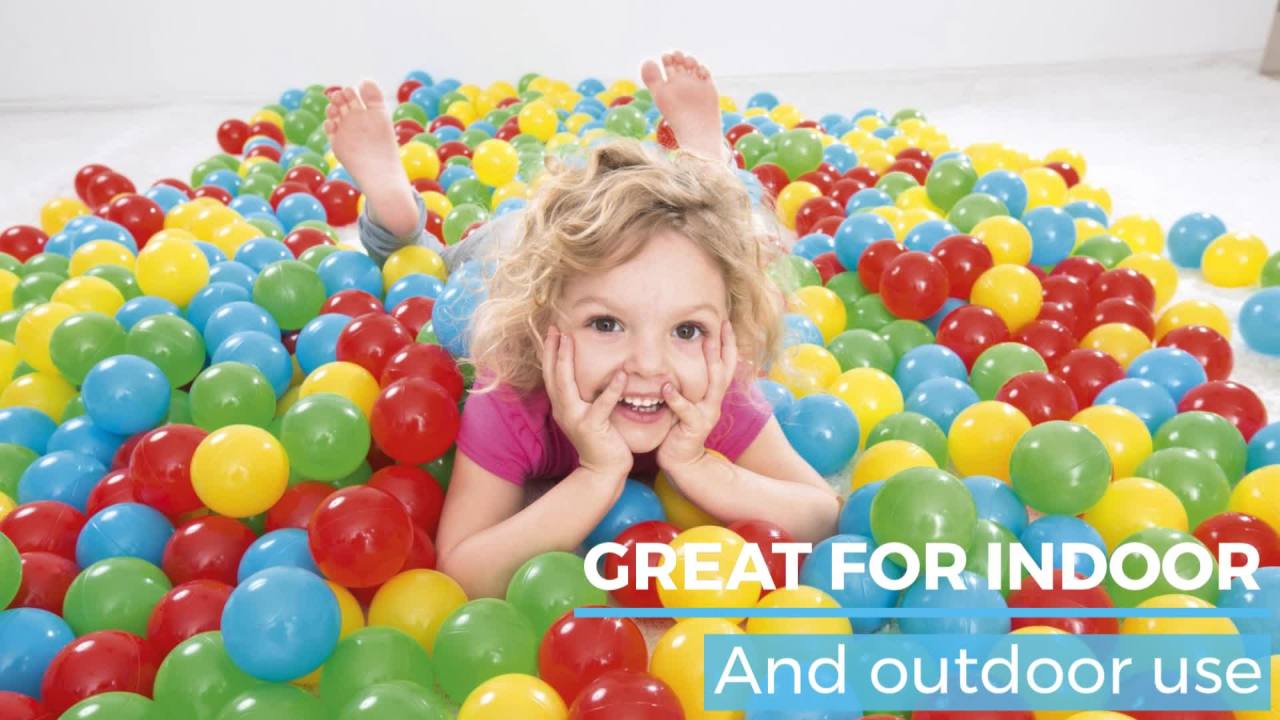 thumbnail video image 2 of Bestway Fisher-Price Small Plastic Multi-Color Play Pit Balls, 100 Count, 2 of 9