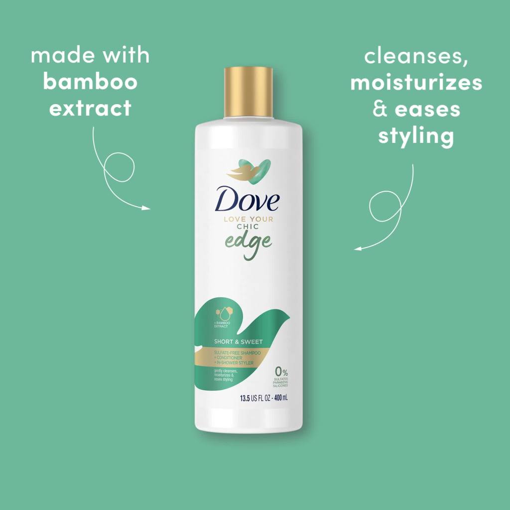 thumbnail video image 2 of Dove Love Your Chic Edge 3-in-1 Shampoo Conditioner and Body Wash with Bamboo Extract, 13.5 fl oz, 2 of 8