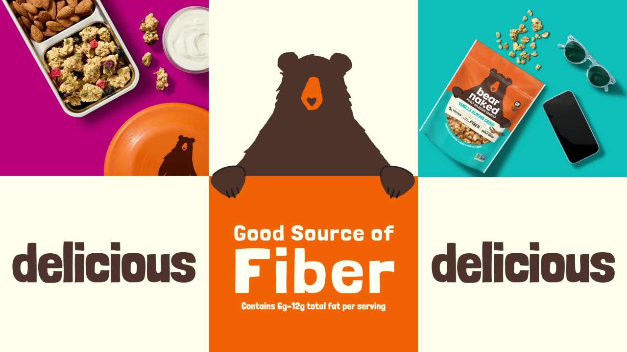thumbnail video image 2 of (5 pack) Bear Naked Fit Vanilla Almond Crisp Granola, 5g Protein, Fiber Bag, 12  oz, 2 of 16