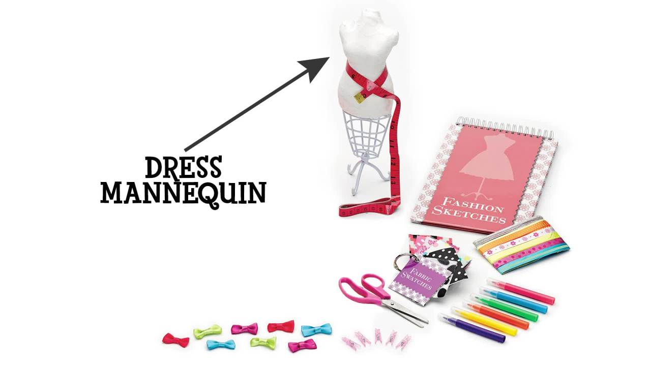 Creativity for Kids Fashion Studio Kit, Unisex, Beginner, 50-Piece with 12'H Mannequin - Walmart.com