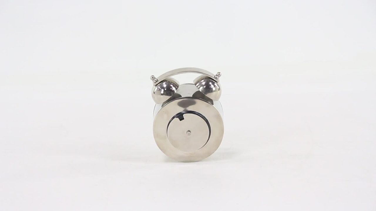 thumbnail video image 2 of DecMode 7" Silver Stainless Steel Clock with Bell Style Top, 2 of 10