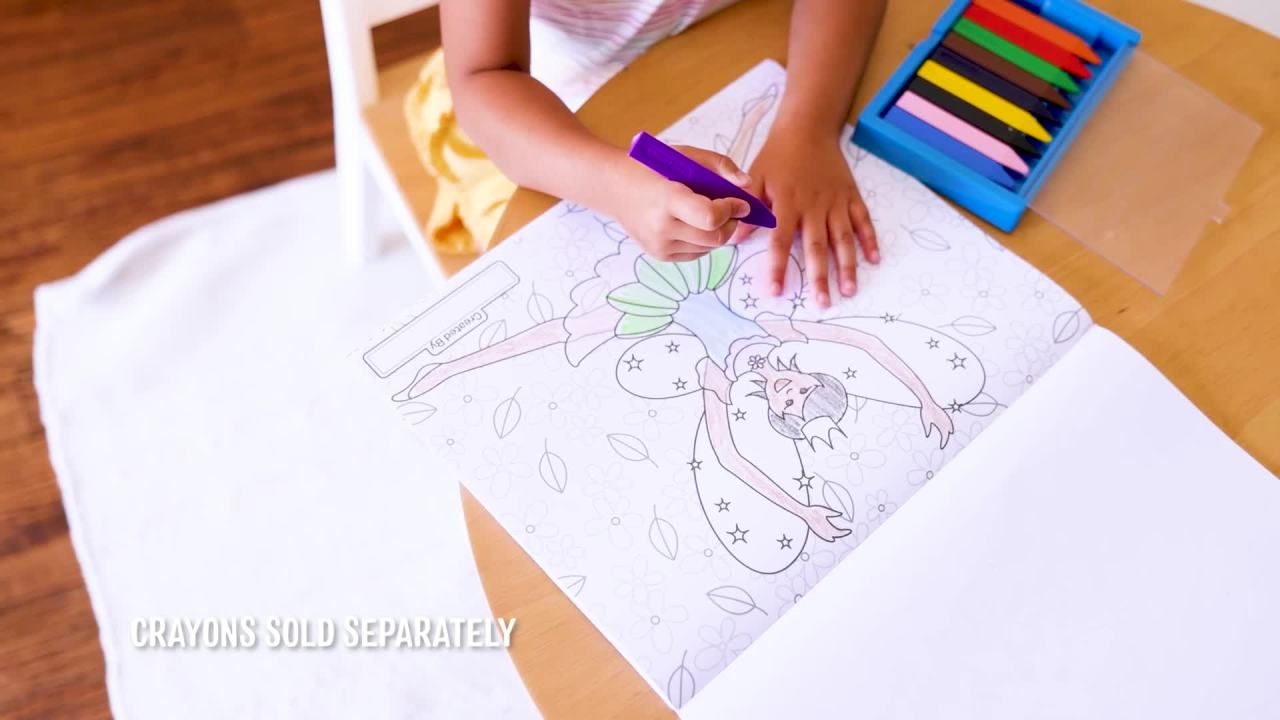 thumbnail video image 2 of Melissa & Doug Jumbo 50-Page Kids' Coloring Pad Activity Book - Princess and Fairy - FSC Certified, 2 of 10