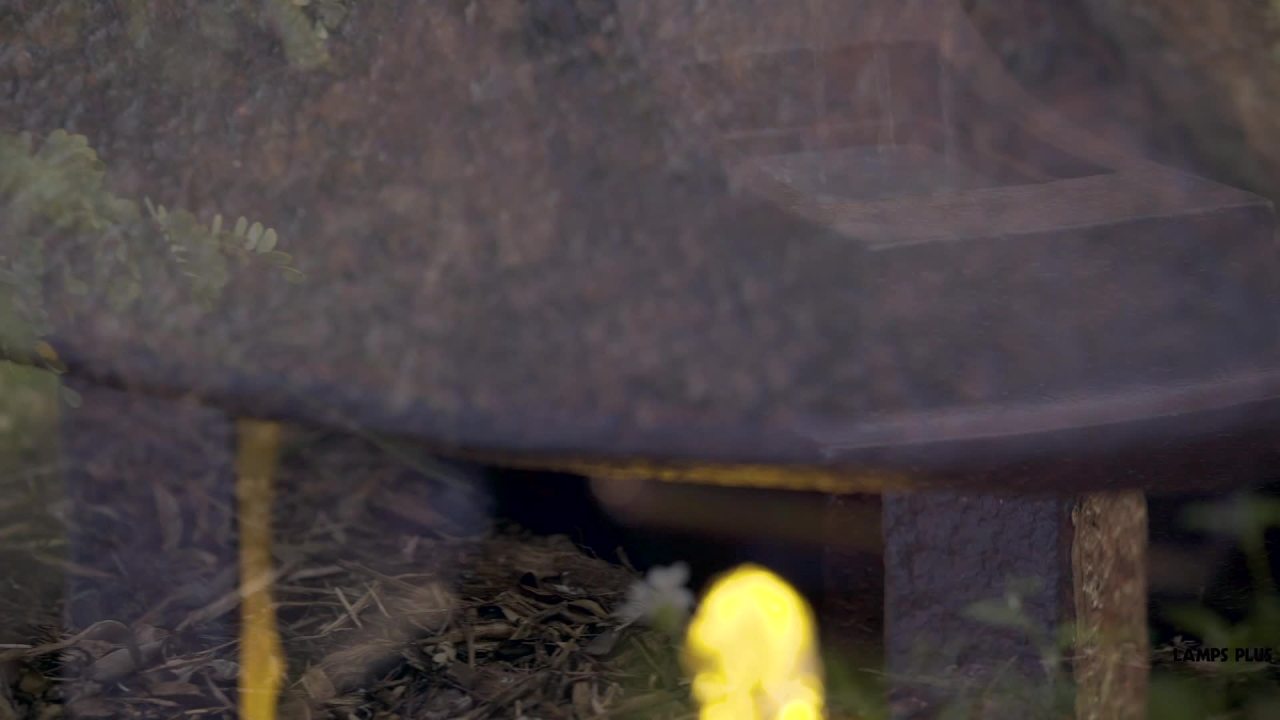 thumbnail video image 2 of Pagoda 31" High Large Zen Japanese Indoor Outdoor Decor Rust Stone Floor Fountain with Light LED Outside, 2 of 13