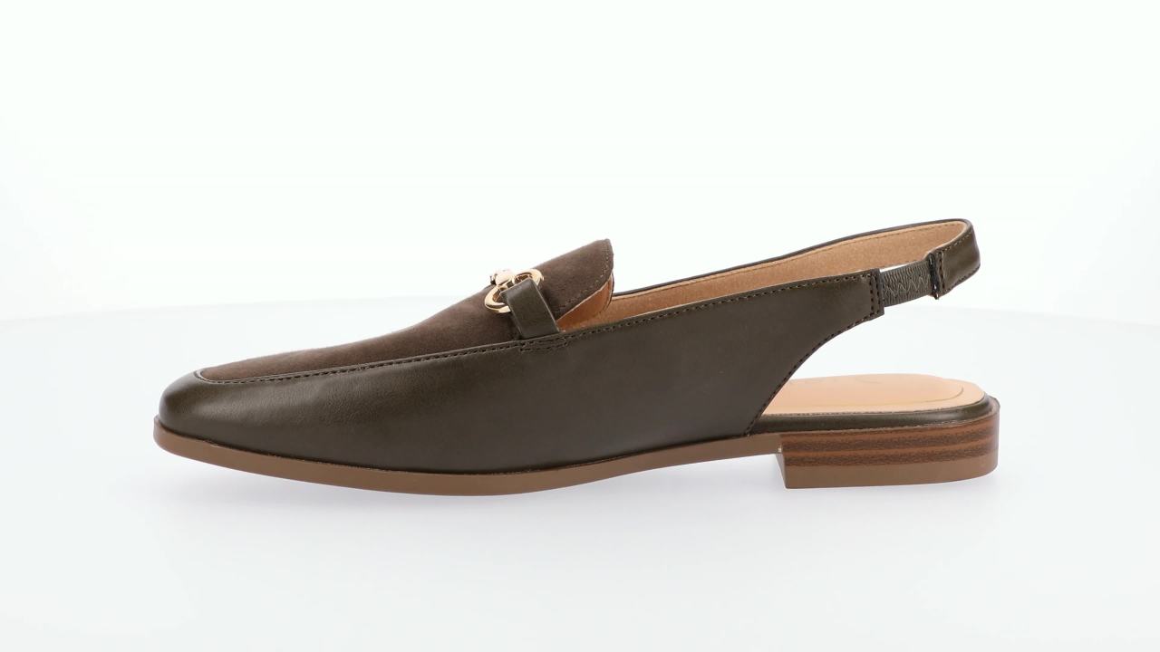 thumbnail video image 2 of Journee Womens Lainey Sling Back Square Toe Flats, 2 of 9