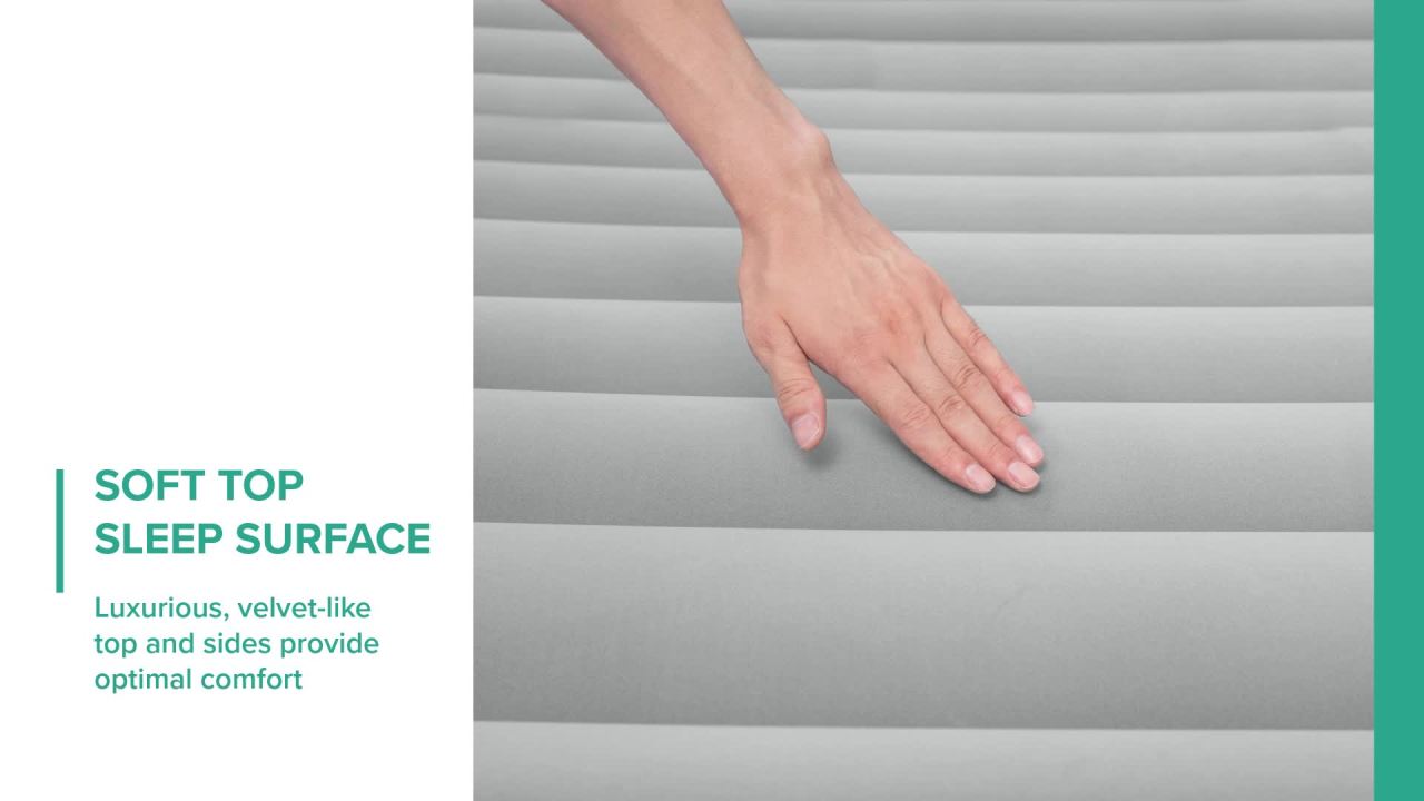 thumbnail video image 2 of Bestway® Headboard Tritech Air Mattress Twin 18" with built-in AC pump, 2 of 16