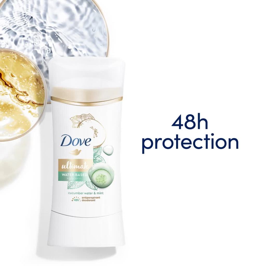 thumbnail video image 2 of Dove Ultimate Long Lasting Women's Antiperspirant Deodorant Stick, Cucumber Water and Mint, 2.6 oz, 2 of 13