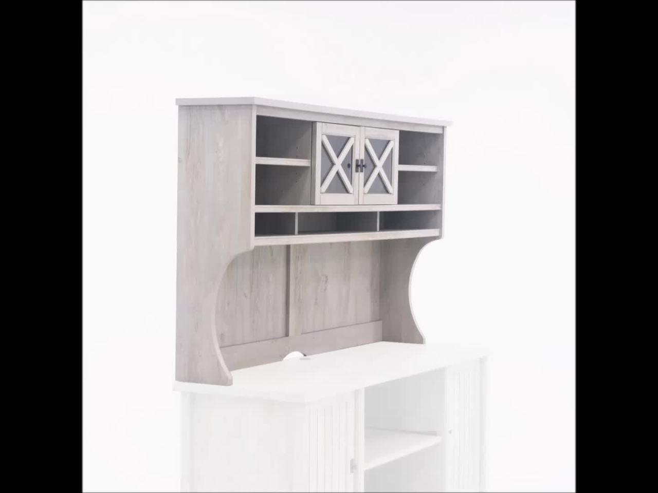 thumbnail video image 2 of Sauder Costa Hutch, Chalked Chestnut Finish, 2 of 11