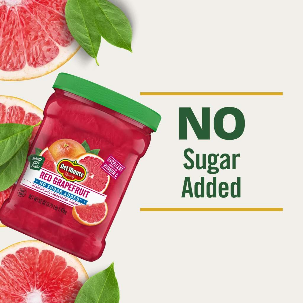 thumbnail video image 2 of Del Monte No Sugar Added Red Grapefruit, 52 oz Jar, 2 of 7