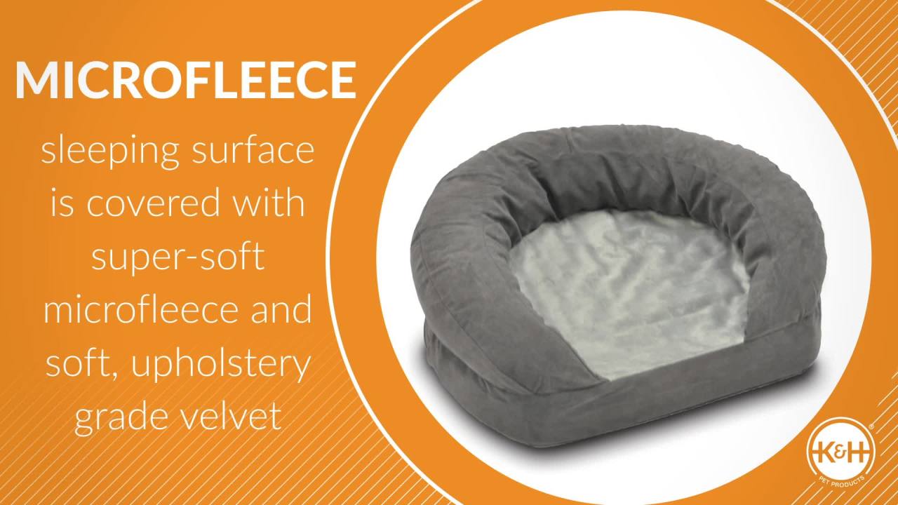 thumbnail video image 2 of K&H Pet Products Ortho Bolster Sleeper Orthopedic Dog Bed Gray Medium 30 Inches, 2 of 7