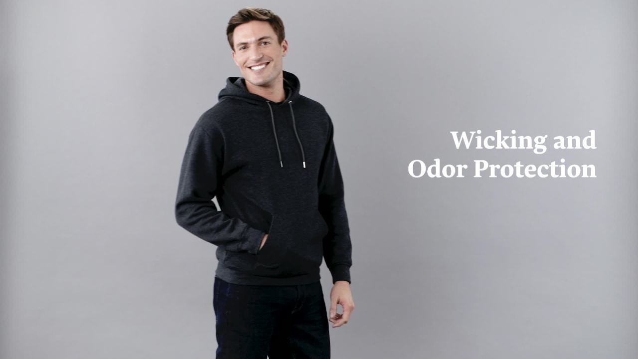 thumbnail video image 2 of Fruit of the Loom Men's EverSoft Fleece Hoodie, Cozy Pullover Sweatshirt, Sizes S-3XL, 2 of 13