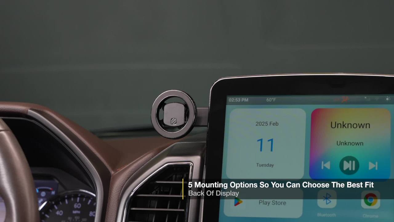 thumbnail video image 3 of Scosche SMS1ODVR-1 MagicMount MS 5-in-1 MagSafe Car Phone Mount - Back of Screen, Dash or Vent Mount, 3 of 13
