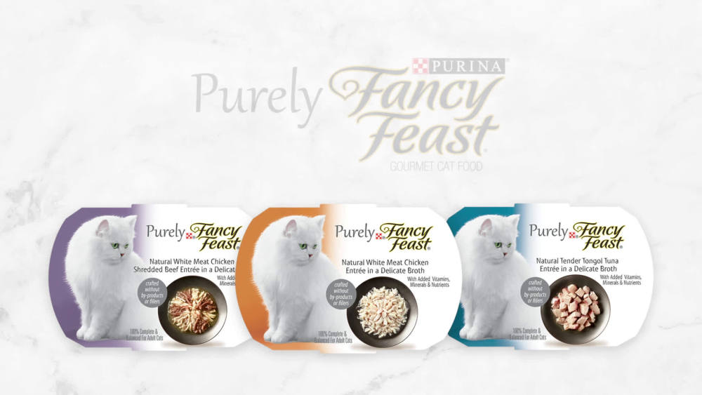 Purina Fancy Feast Purely Wet Cat Food Chicken Tuna, 2 oz Trays (10