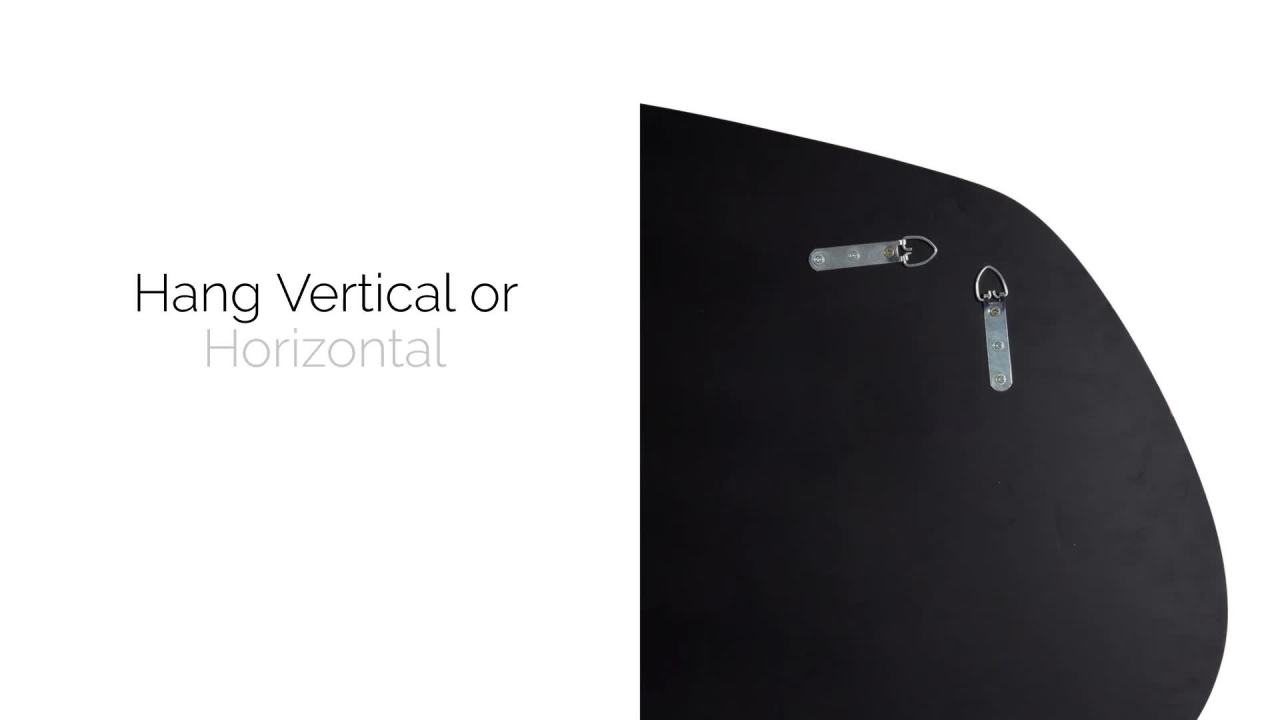 thumbnail video image 2 of Kate and Laurel Ponder Modern Irregular Wall Mirror, 22 x 30, Black, Mid-Century Decorative Wavy Puddle Hanging Mirror for Asymmetrical Home Decor Style, 2 of 8