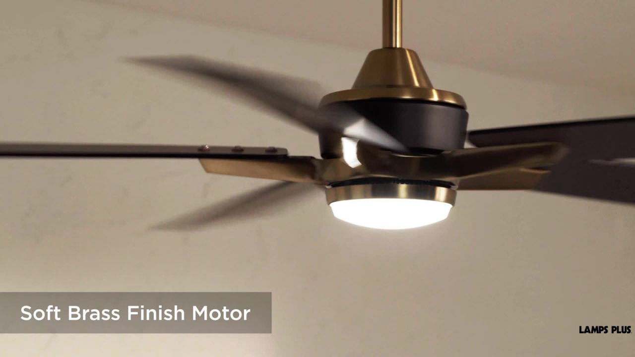 thumbnail video image 2 of 52" Casa Vieja Modern Indoor Outdoor Ceiling Fan with Dimmable LED Light Remote Control Soft Brass Black Damp Rated for Patio Exterior House Porch, 2 of 12