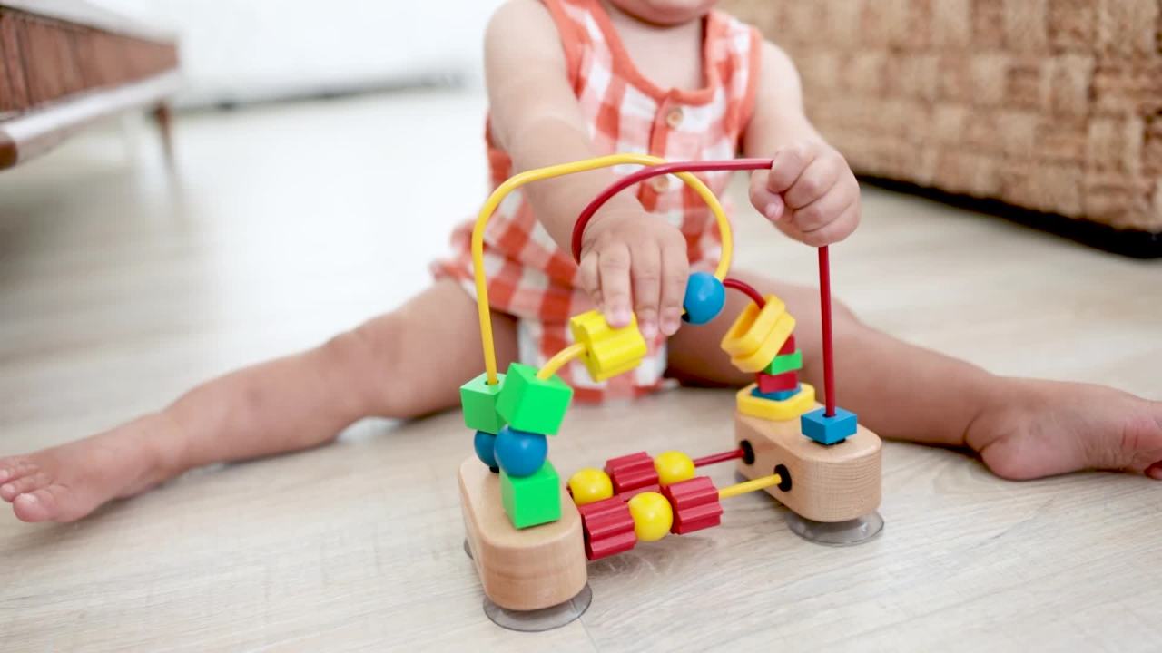 thumbnail video image 2 of Melissa & Doug First Bead Maze - Wooden Educational Toy for Floor, High Chair, or Table, 2 of 10