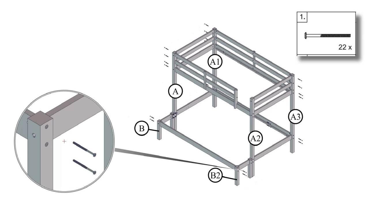 thumbnail video image 2 of Campbell Wood Twin Over Full Convertible Bunk Bed, Espresso, 2 of 13