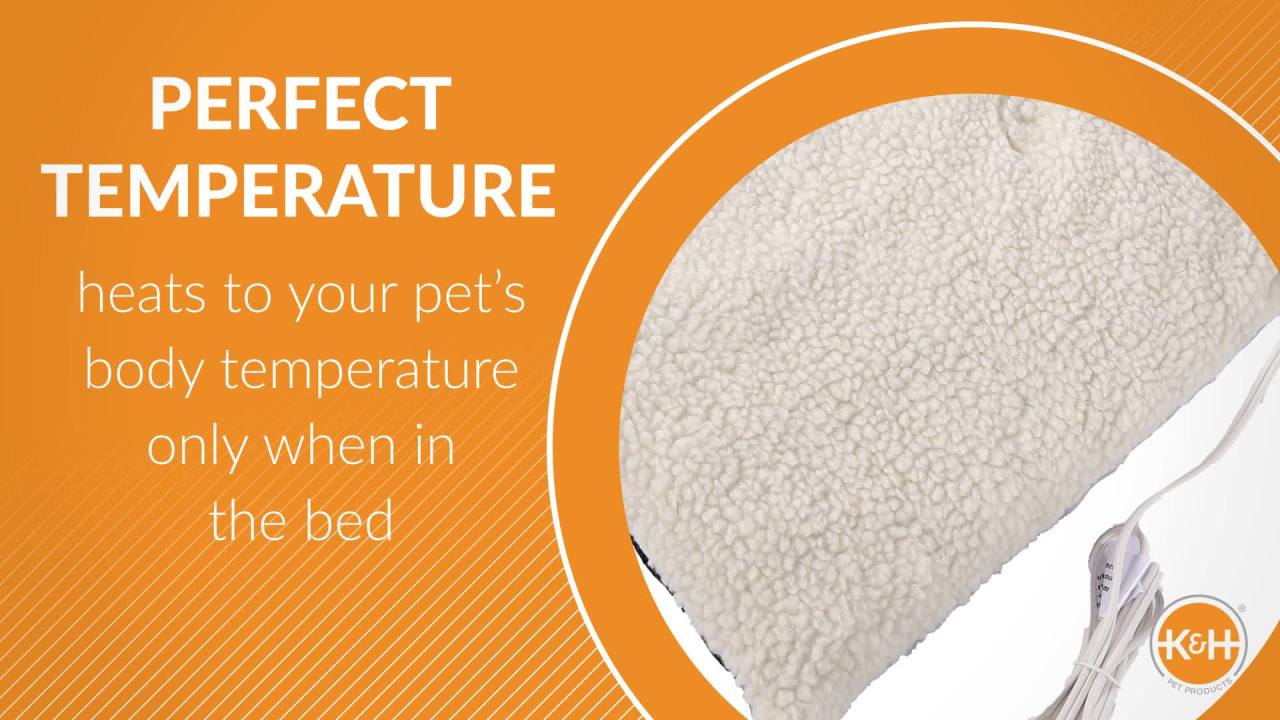 thumbnail video image 2 of K&H Pet Products Ortho Thermo-Bed Heated Dog Bed Fleece X-Large 33 X 43 Inches, 2 of 8