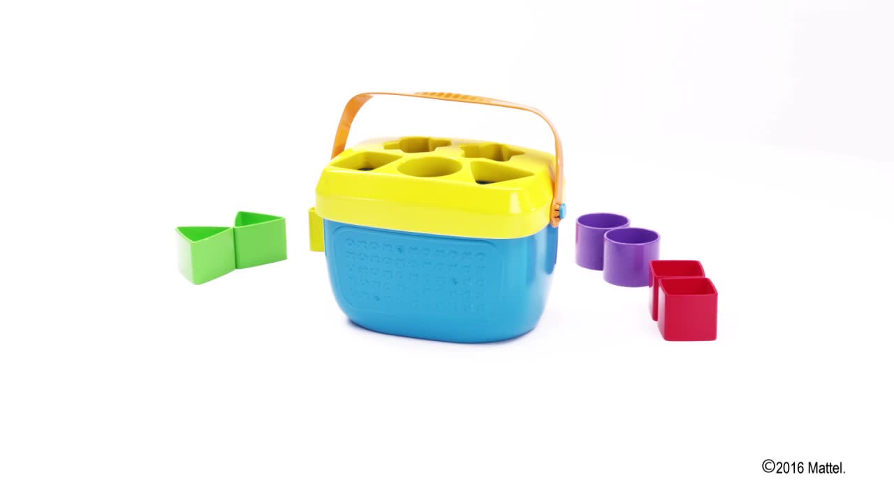 thumbnail video image 2 of Fisher-Price Baby’s First Blocks Shape Sorting Toy with Storage Bucket, 12 Pieces For Baby & Toddler, 2 of 9