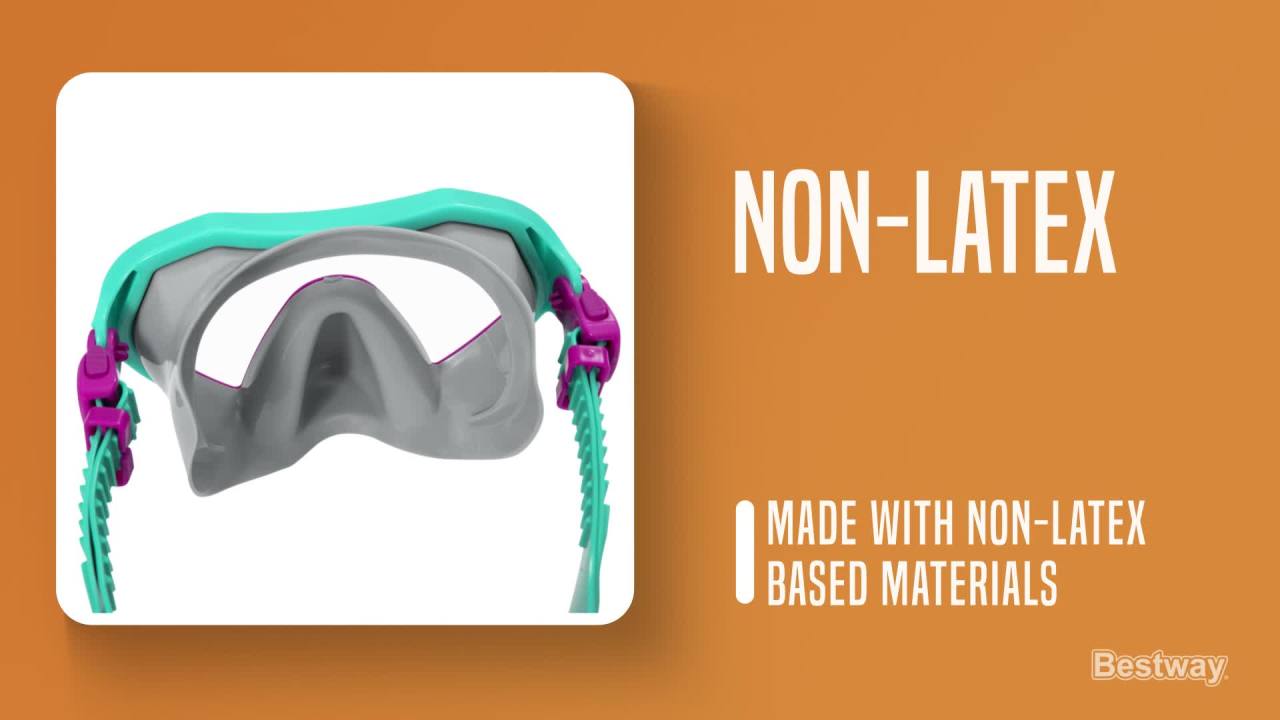 thumbnail video image 2 of Bestway® Crusader™ Youth Snorkel Set with Fins, Pink Ages 7+, 2 of 7