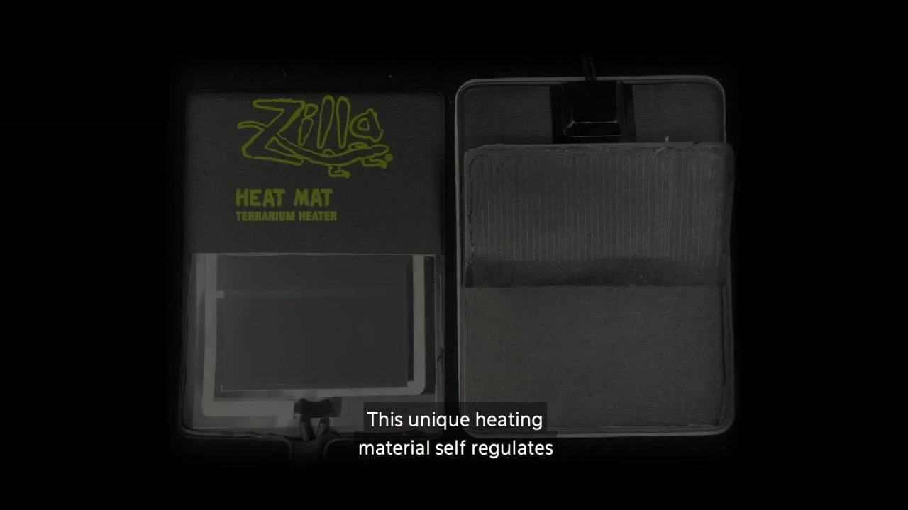 thumbnail video image 2 of Zilla Terrarium Heat Mat for Reptiles, Black, Small, 10-20 Gallon, 8 Watt, 2 of 13
