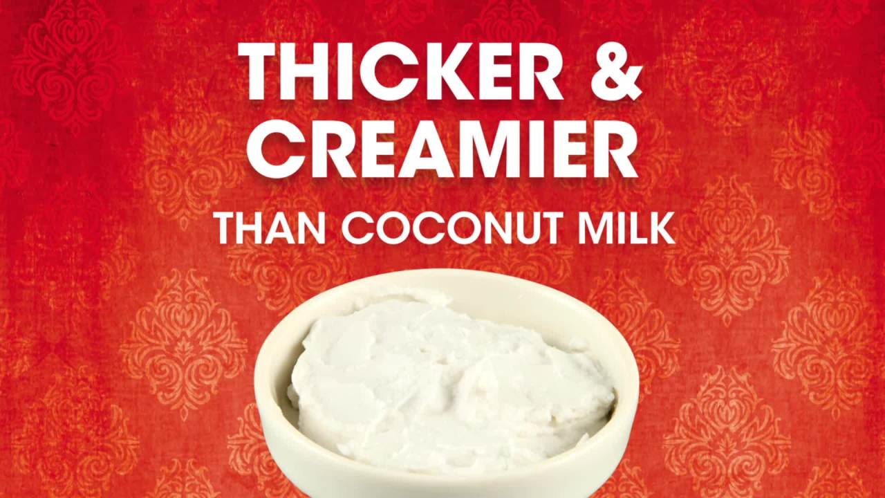 thumbnail video image 2 of (3 pack) Thai Kitchen Non-GMO Gluten Free Unsweetened Coconut Cream, 13.66 fl oz Can, 2 of 7